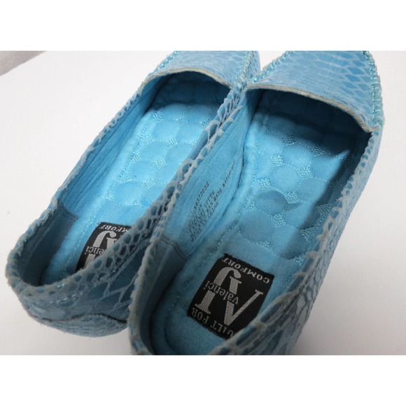 AJ Valenci Faux Snakeskin Wedge Leather Loafers Slip On Shoes Sz 8W - Picture 7 of 11